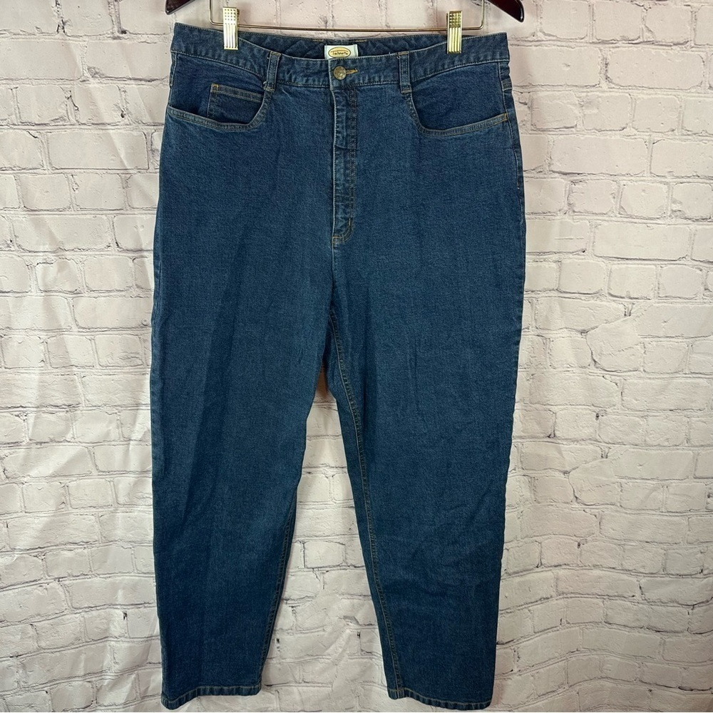 talbots petite stretch Classic Blue Denim high rise Jeans casual boho